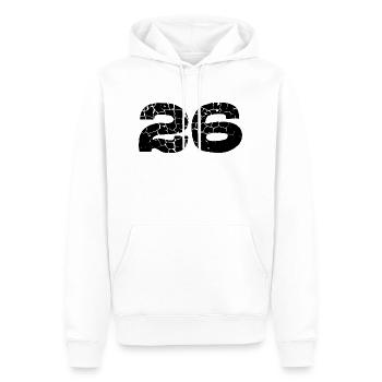 26 number jersey - Men’s Premium Organic Hoodie - white - Front - Nico (187cm)