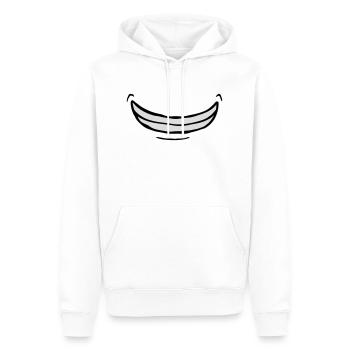 Wide exuberant comic grin - Men’s Premium Organic Hoodie - white - Front - Nico (187cm)
