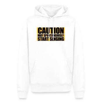 may spontaneously start singing - Men’s Premium Organic Hoodie - white - Front - Nico (187cm)