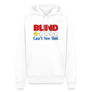 L’aveugle ne peut pas voir la merde - Sweat à capuche Premium bio Homme - blanc - Devant - Nico (187cm)