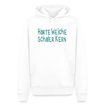 Harte Weiche Schaler Kern - Männer Premium Bio Hoodie - Weiß - Vorne - Nico (187cm)
