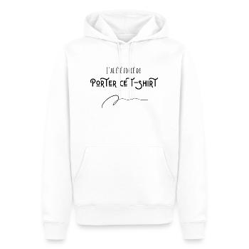 J'ai été forcé de porter ce t-shirt - Sweat à capuche Premium bio Homme - blanc - Devant - Nico (187cm)
