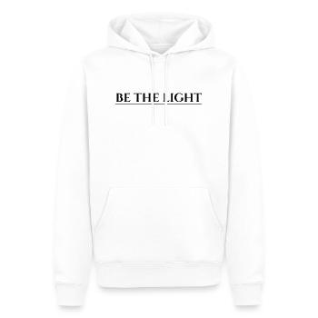 Be the Light - Men’s Premium Organic Hoodie - white - Front - Nico (187cm)