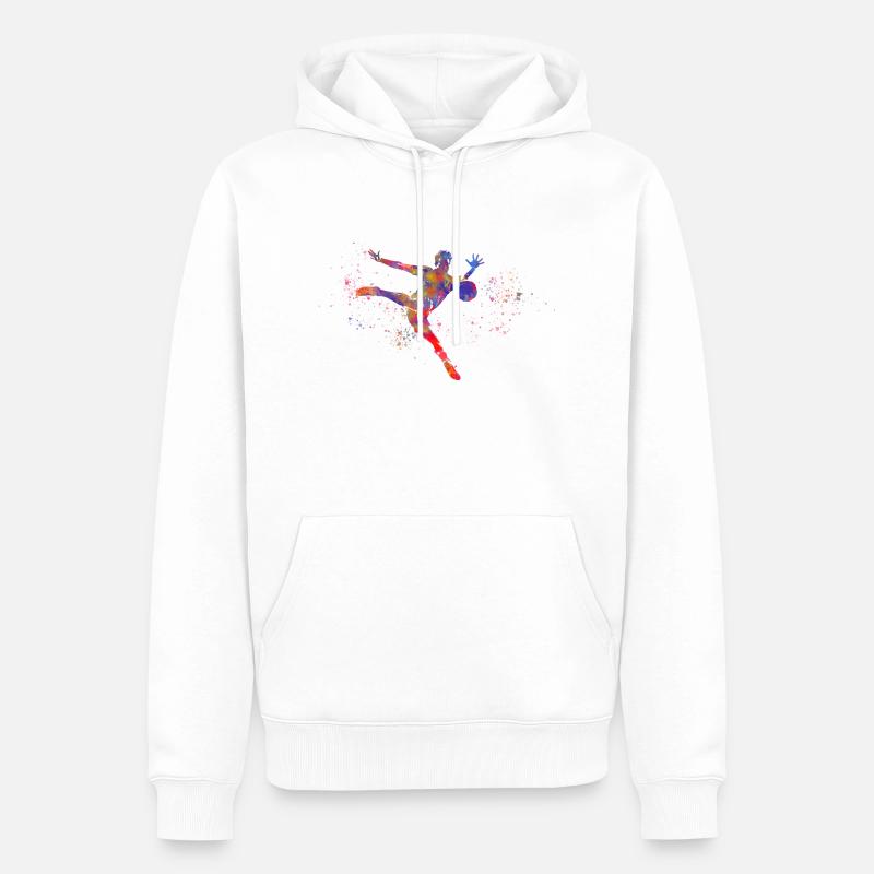 Footballeur - Sweat à capuche Premium bio Homme - blanc