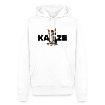 Katze - Für alle die Katzen lieben und das Zeigen - Männer Premium Bio Hoodie - Weiß - Vorne - Nico (187cm)