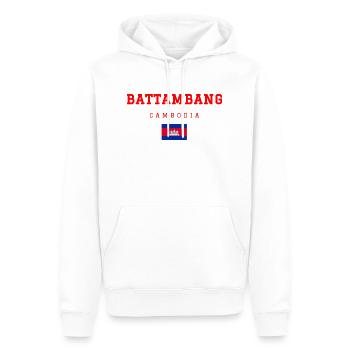Battambang, Cambodia - Men’s Premium Organic Hoodie - white - Front - Nico (187cm)
