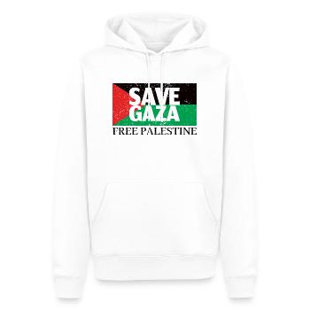 Save Gaza Free Palestine Geschenk - Männer Premium Bio Hoodie - Weiß - Vorne - Nico (187cm)