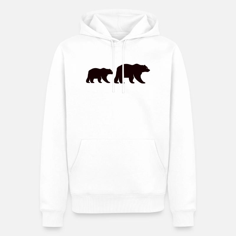 bär 2 - Männer Premium Bio Hoodie - Weiß