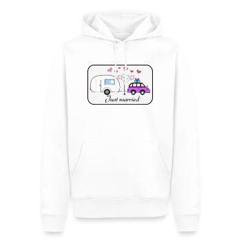 Jeune marié - Sweat à capuche Premium bio Homme - blanc - Devant - Nico (187cm)