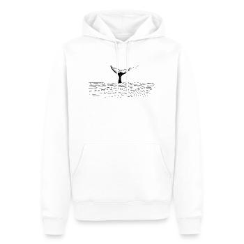Whale Tail - Black - Men’s Premium Organic Hoodie - white - Front - Nico (187cm)