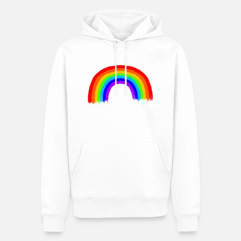Arc-en-ciel / RVB - Sweat à capuche Premium bio Homme - blanc