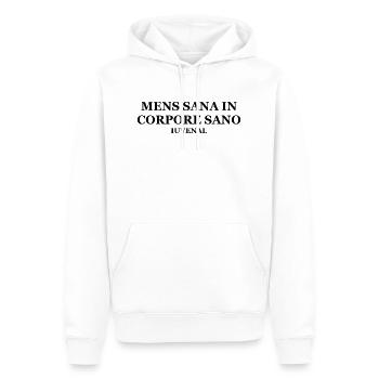 Mensa Sana In Corpore Sano - Juvénal - Sweat à capuche Premium bio Homme - blanc - Devant - Nico (187cm)