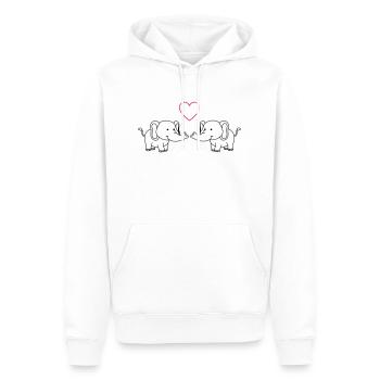 elefanten verliebt - Männer Premium Bio Hoodie - Weiß - Vorne - Nico (187cm)