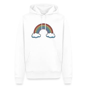 arc-en-ciel doux - Sweat à capuche Premium bio Homme - blanc - Devant - Nico (187cm)