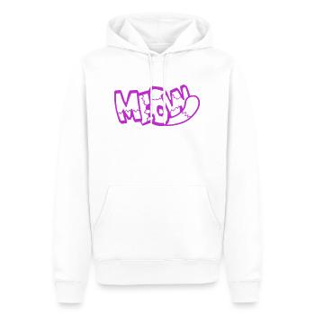 Meow Cat Bande dessinée Texte Meow Citation de dessin animé drôle - Sweat à capuche Premium bio Homme - blanc - Devant - Nico (187cm)