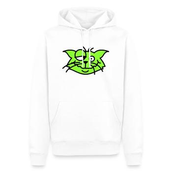 Chat confus plisse les yeux Drôle Folle Grimace - Sweat à capuche Premium bio Homme - blanc - Devant - Nico (187cm)