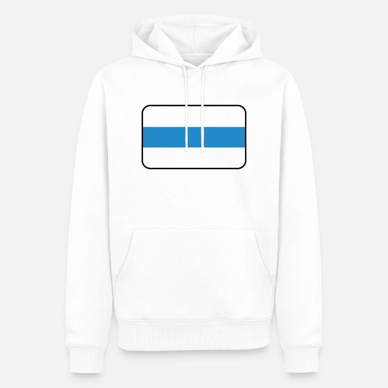 Flaggenvignette oder Logo von Zug - Männer Premium Bio Hoodie - Weiß