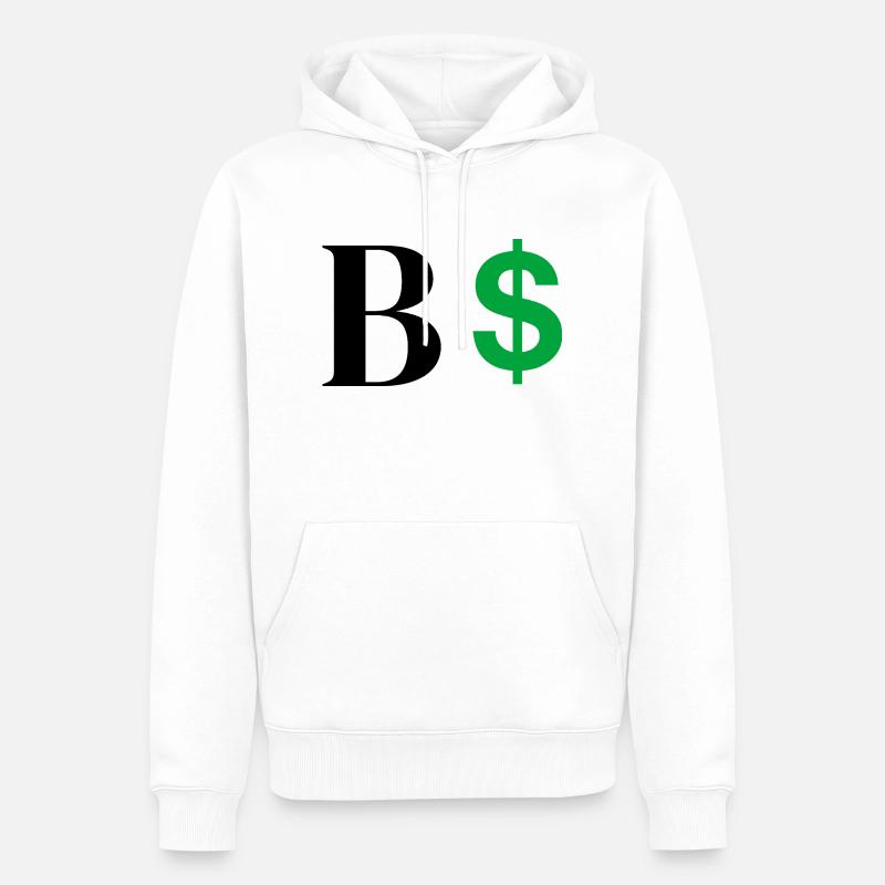 Buchstabe b Dollar - Männer Premium Bio Hoodie - Weiß