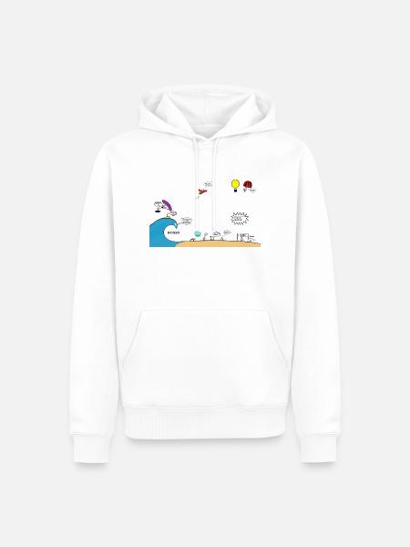 Tsunami - Männer Premium Bio Hoodie - Weiß