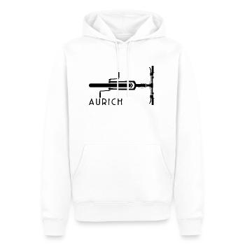 Fahrrad Aurich - Männer Premium Bio Hoodie - Weiß - Vorne - Nico (187cm)