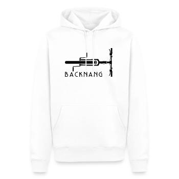 Fahrrad Backnang - Männer Premium Bio Hoodie - Weiß - Vorne - Nico (187cm)