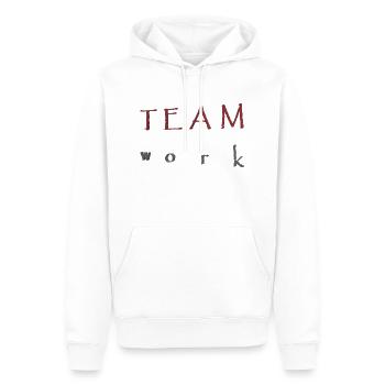 TRAVAIL D’ÉQUIPE - Sweat à capuche Premium bio Homme - blanc - Devant - Nico (187cm)