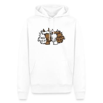2 Pferde Team Pony Fohlen Pärchen Verliebt Freunde - Männer Premium Bio Hoodie - Weiß - Vorne - Nico (187cm)