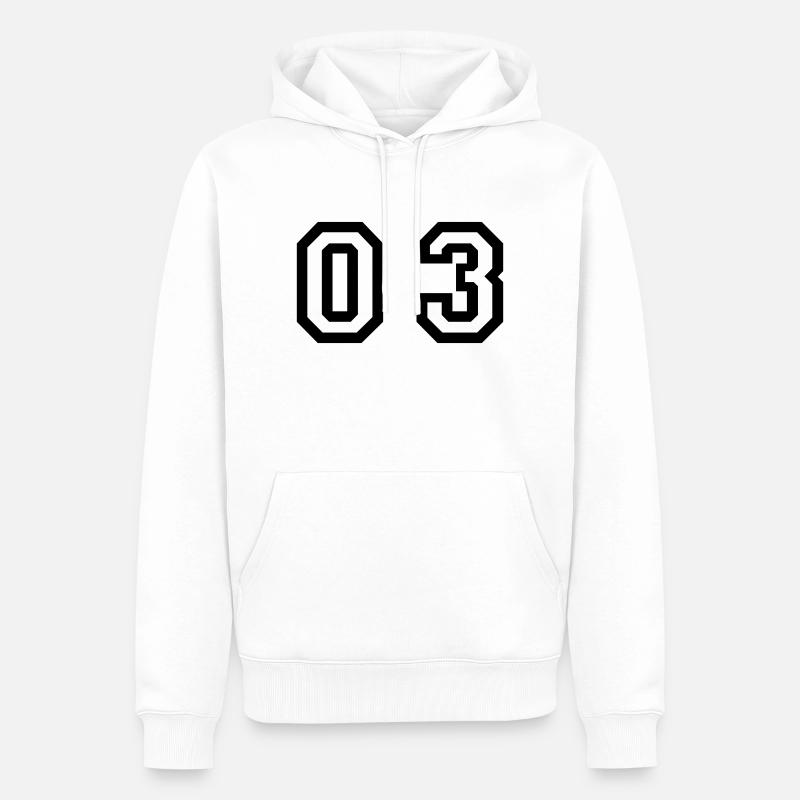 Nummer - 03 - null drei - Männer Premium Bio Hoodie - Weiß