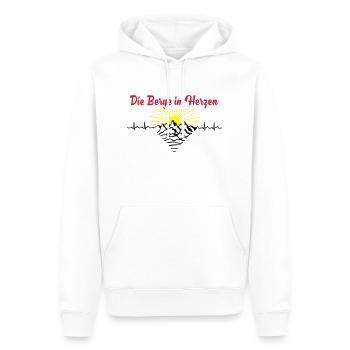 Die Berge im Herzen 3C - Männer Premium Bio Hoodie - Weiß - Vorne - Nico (187cm)