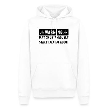 warning - Männer Premium Bio Hoodie - Weiß - Vorne - Nico (187cm)