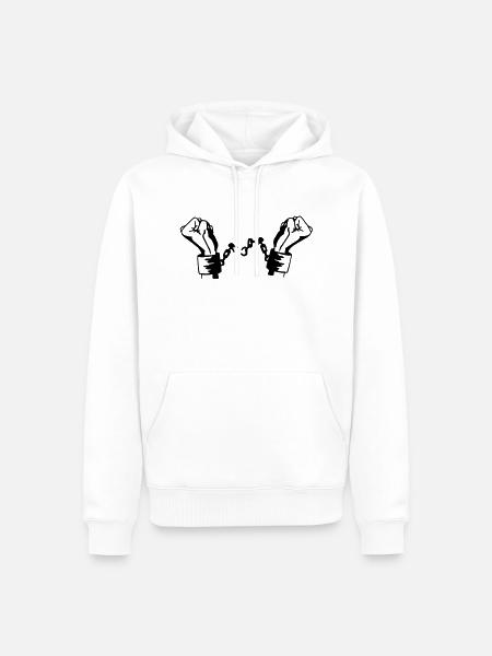 Befreiung Handschellen Vektor - Männer Premium Bio Hoodie - Weiß