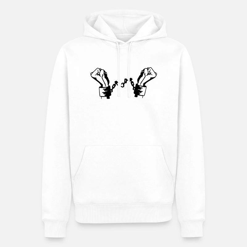 Befreiung Handschellen Vektor - Männer Premium Bio Hoodie - Weiß