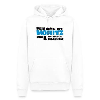 Moritz - Sweat à capuche Premium bio Homme - blanc - Devant - Nico (187cm)