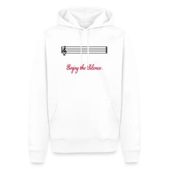 enjoy the silence - Männer Premium Bio Hoodie - Weiß - Vorne - Nico (187cm)
