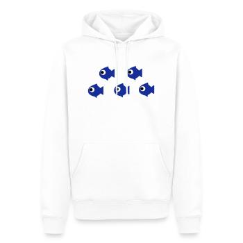 Fischschwarm - Männer Premium Bio Hoodie - Weiß - Vorne - Nico (187cm)