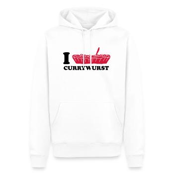 I Love Currywurst - Men’s Premium Organic Hoodie - white - Front - Nico (187cm)