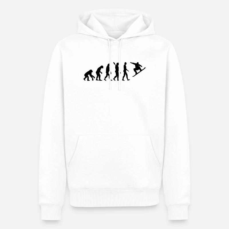 Évolution Snowboard - Sweat à capuche Premium bio Homme - blanc