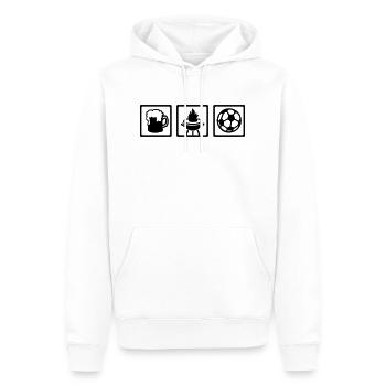 Griller - Sweat à capuche Premium bio Homme - blanc - Devant - Nico (187cm)