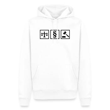 Juge - Sweat à capuche Premium bio Homme - blanc - Devant - Nico (187cm)