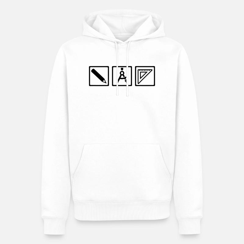 Architecte - Sweat à capuche Premium bio Homme - blanc