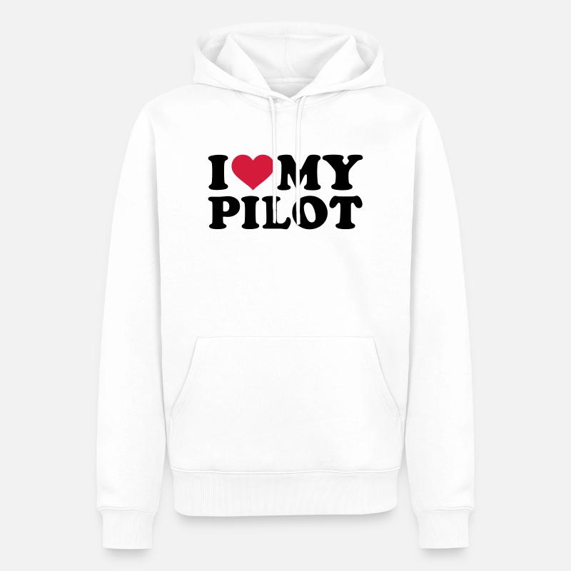 Pilot - Männer Premium Bio Hoodie - Weiß
