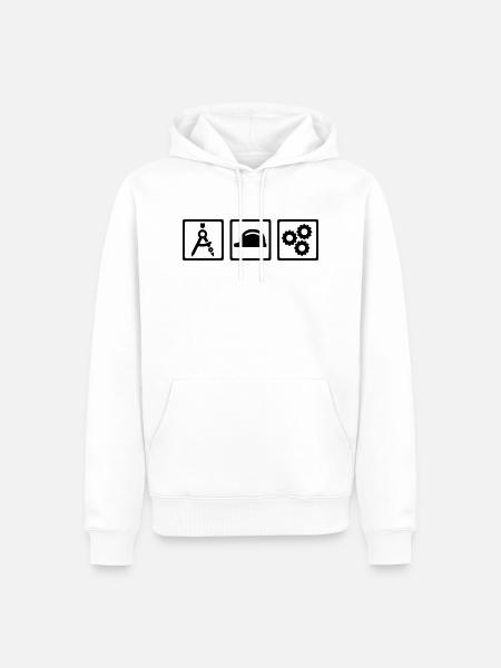 Engineer - Men’s Premium Organic Hoodie - white