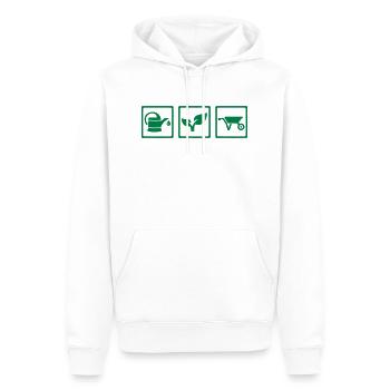 Gärtner - Männer Premium Bio Hoodie - Weiß - Vorne - Nico (187cm)