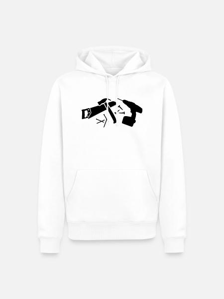 Werkzeug - Männer Premium Bio Hoodie - Weiß