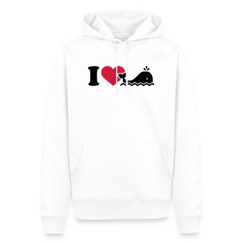 I love Whale - Men’s Premium Organic Hoodie - white - Front - Nico (187cm)