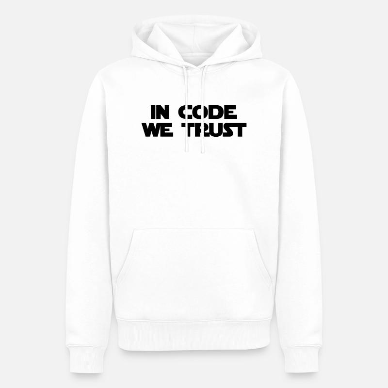 In code we trust - Sweat à capuche Premium bio Homme - blanc