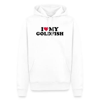 Goldfisch - Männer Premium Bio Hoodie - Weiß - Vorne - Nico (187cm)