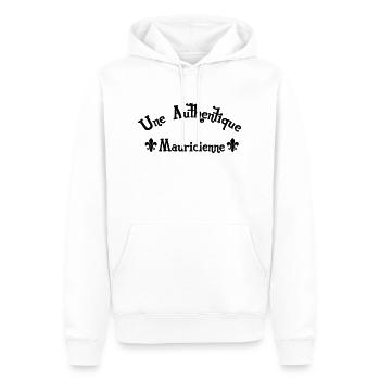 Ile Maurice / Mauricien / Mauricienne / Moris - Sweat à capuche Premium bio Homme - blanc - Devant - Nico (187cm)
