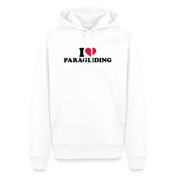 I love Paragliding - Sweat à capuche Premium bio Homme - blanc - Devant - Nico (187cm)