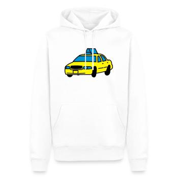 Taxi - Männer Premium Bio Hoodie - Weiß - Vorne - Nico (187cm)